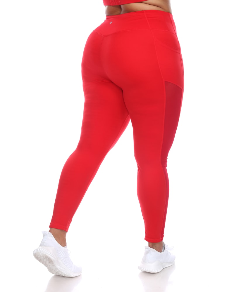 Red high waisted workout leggings sales